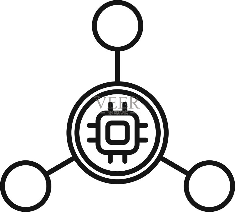 纳米技术分子图标轮廓风格图标素材