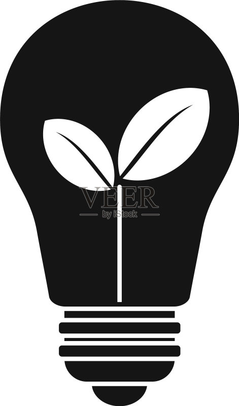 环保灯泡能源图标简约风格图标素材