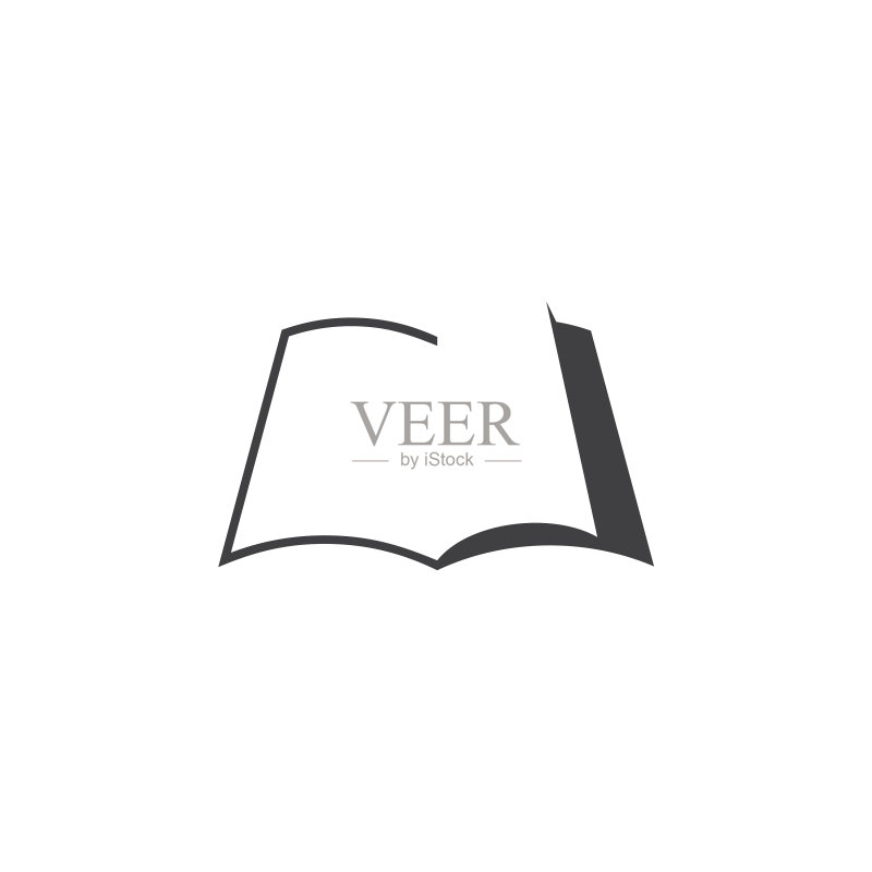 简约书籍轮廓阴影设计Logo图标素材