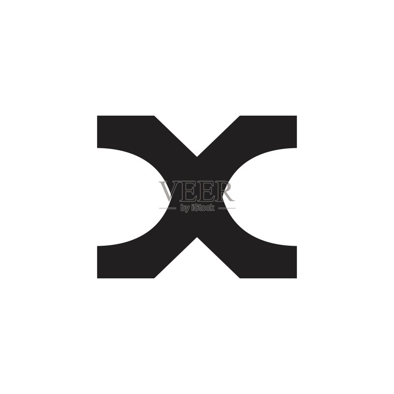 字母X简约几何抽象标志图标素材