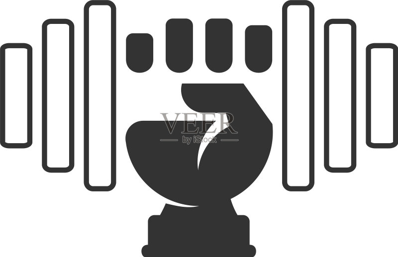 哑铃杠铃线条设计标志图标素材