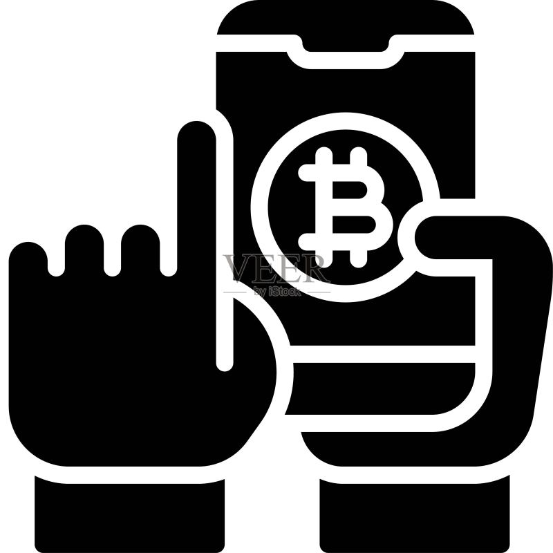 手持手机图标,加密货币相关矢量图标素材