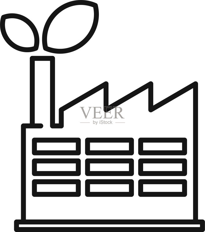 清洁能源工厂图标轮廓样式图标素材