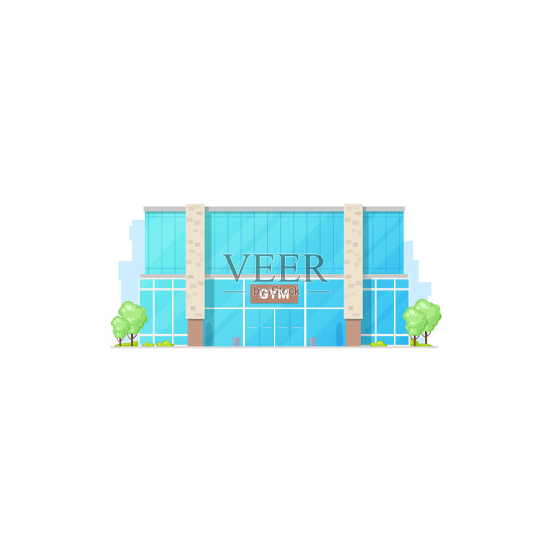 健身中心体育馆城市建筑图标图标素材