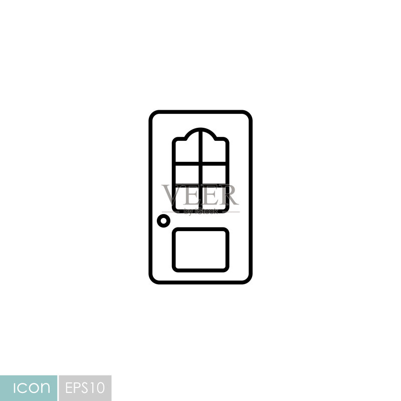 室内门扁平图标图标素材