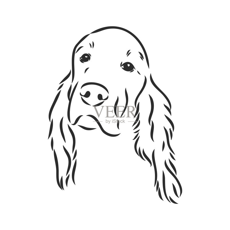 手绘英国雪达犬图标素材