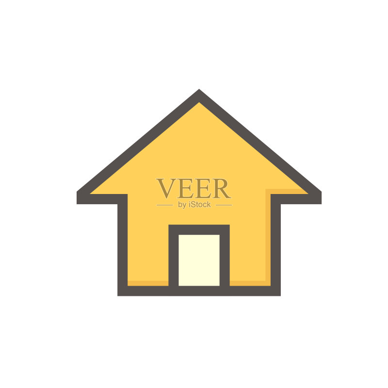 房屋或简单形状的住宅建筑矢量图标。48x48像素完美和可编辑的线条。图标素材