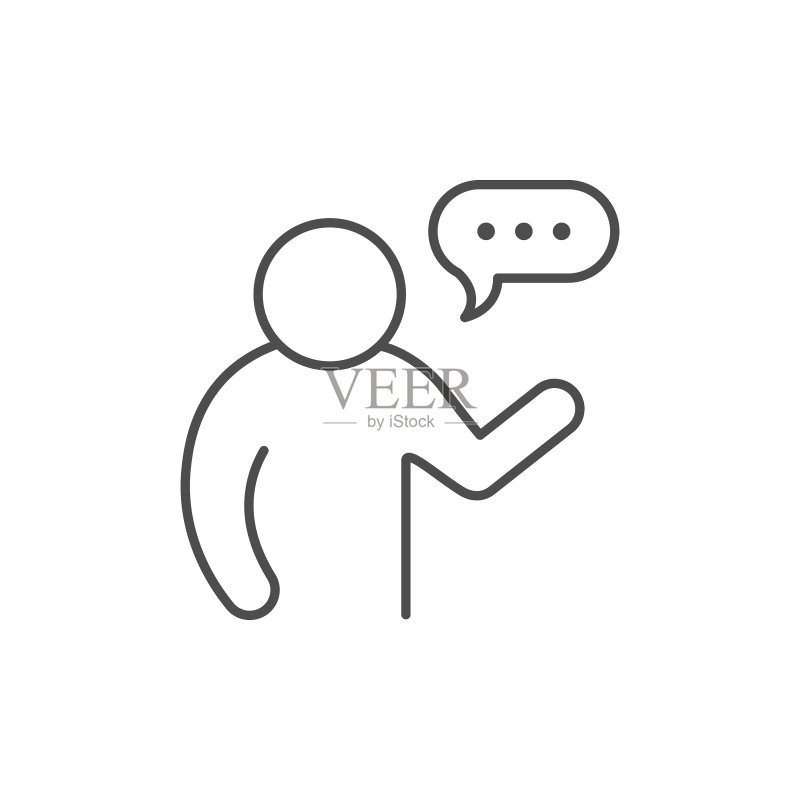 人物讲话线条轮廓图标图标素材