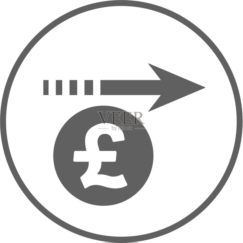英镑增长灰色图标图标素材