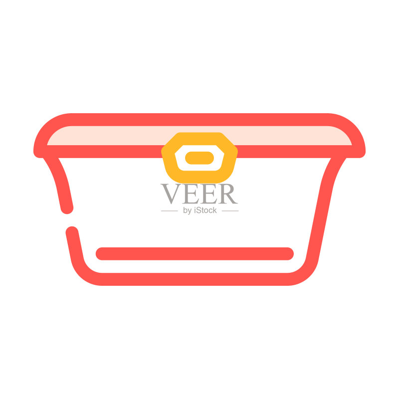 彩色塑料容器食品包装矢量图标图标素材