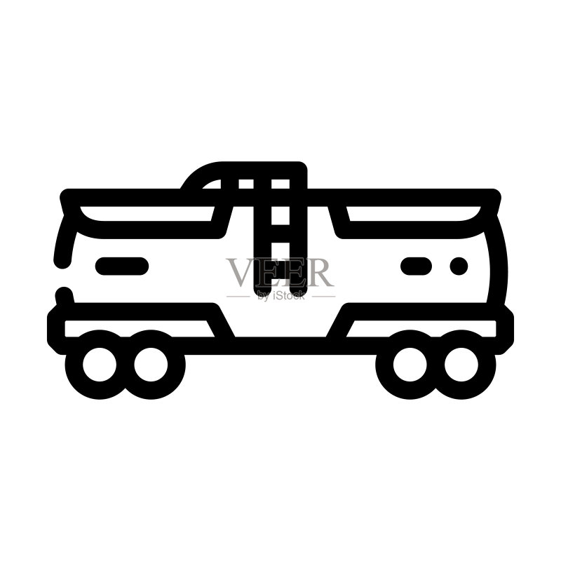 氢气运输罐车铁路线图标矢量图图标素材
