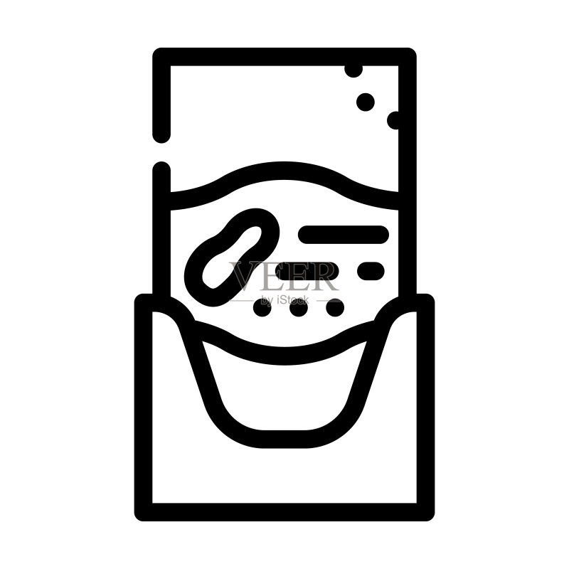 花生酱小袋线条图标矢量插画图标素材