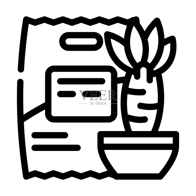 木薯无麸质食品线性图标矢量图图标素材