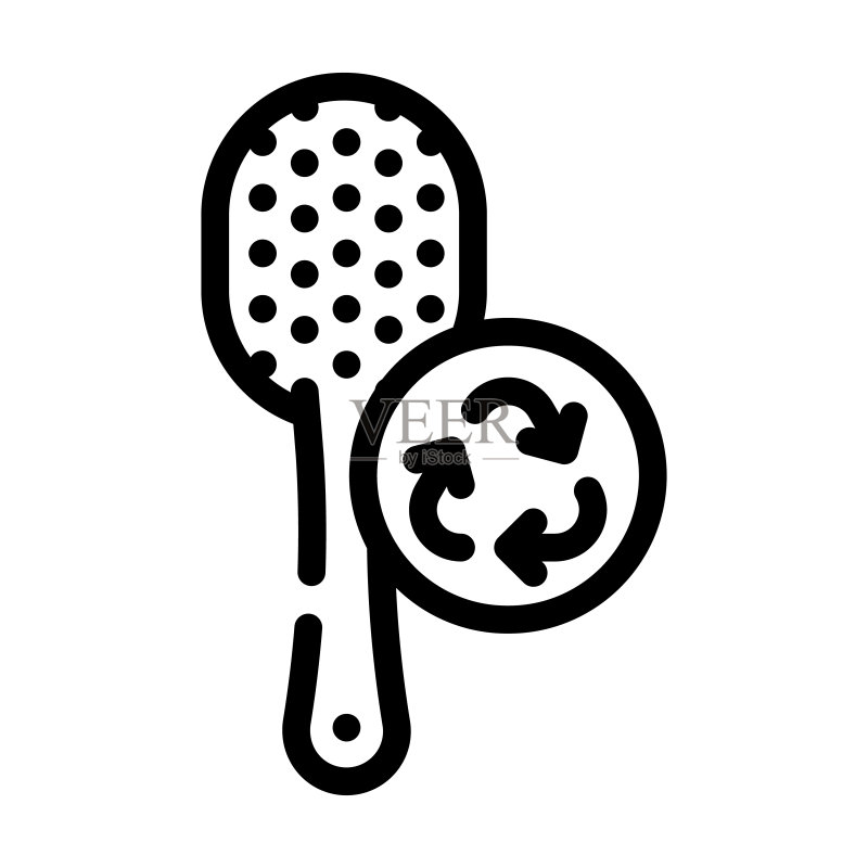 零浪费发刷线条图标矢量图图标素材