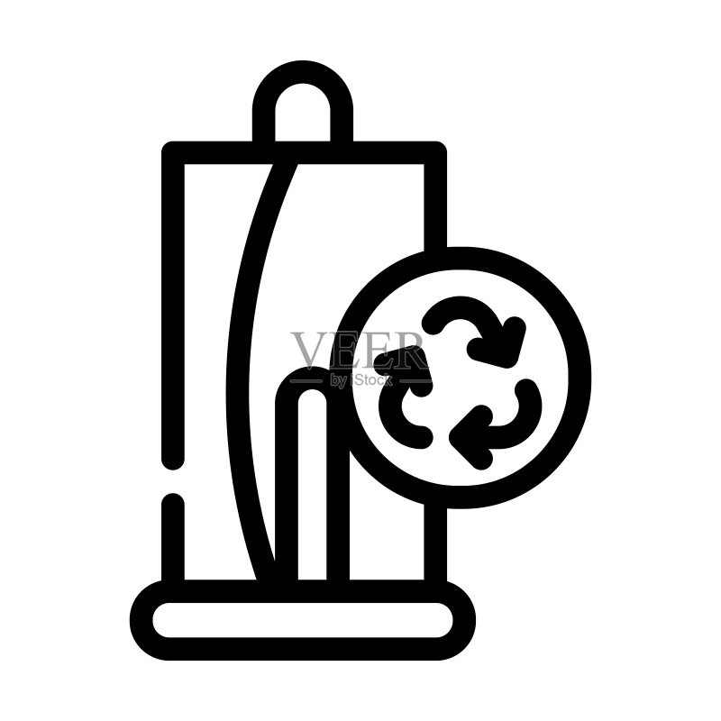 零浪费毛巾线条图标矢量插图图标素材