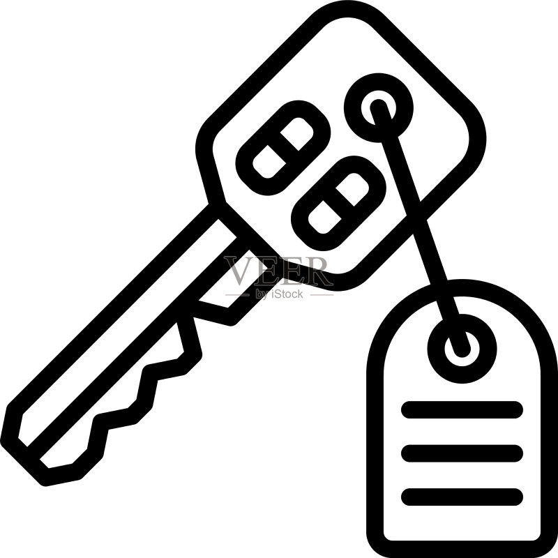 钥匙图标与停车场相关图标素材