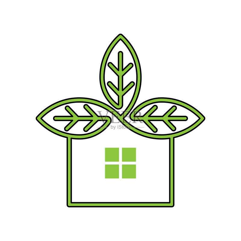 绿色生态家居logo图标设计图标素材