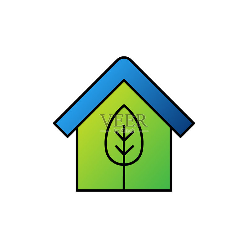 绿色生态家居logo图标设计图标素材