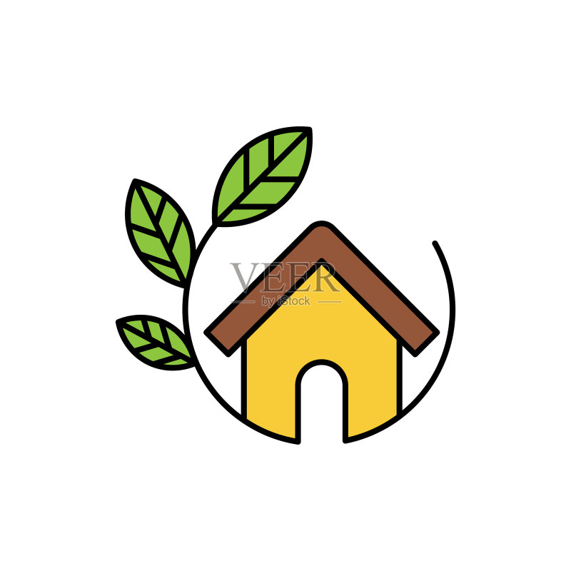 绿色生态家居logo图标设计图标素材
