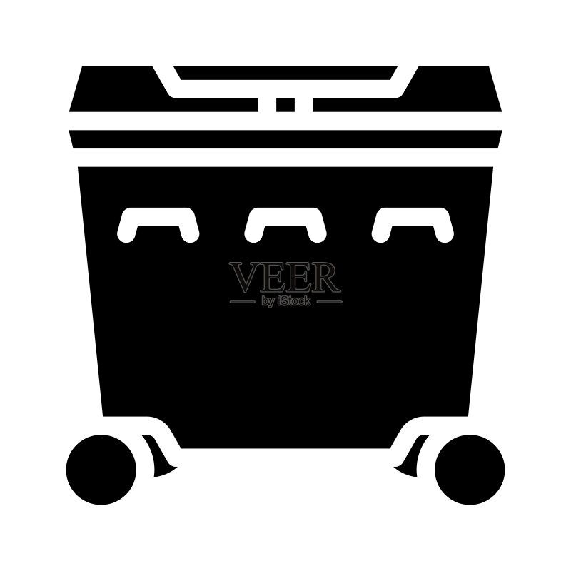 塑料垃圾桶标志符号矢量图图标素材