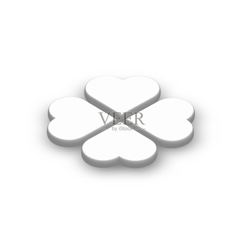 带阴影的3D三叶草图标素材