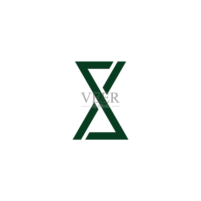 字母SX简洁连接线条几何标志图标素材