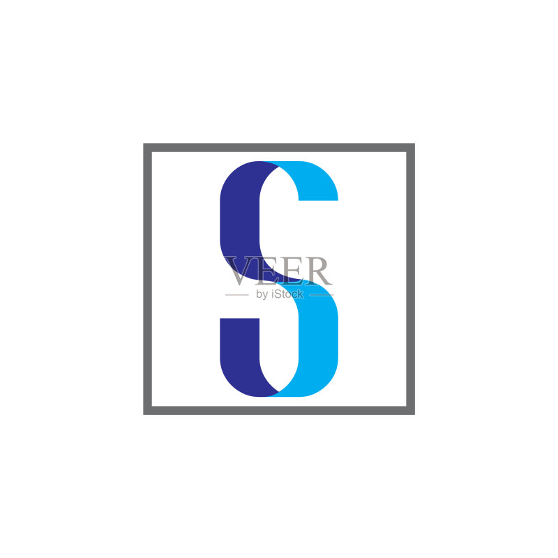 字母S简约丝带形状Logo图标素材