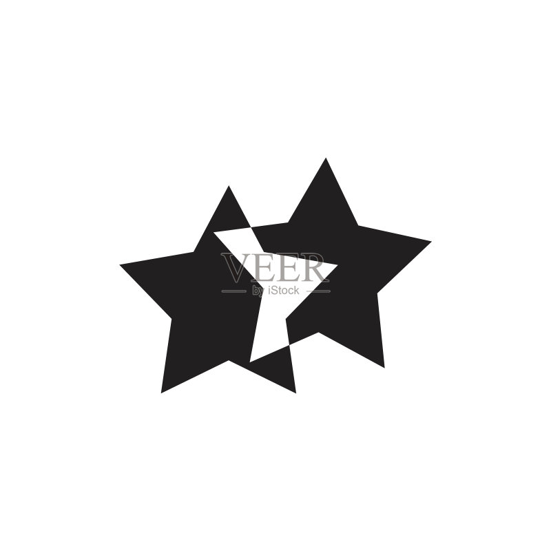 链接几何双星符号标志图标素材