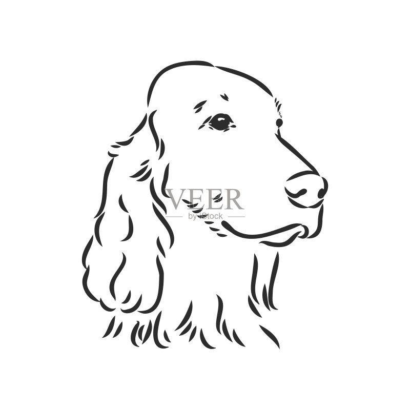 手绘英国雪达犬图标素材
