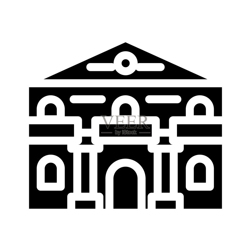 古代房屋glyph图标矢量素材图标素材