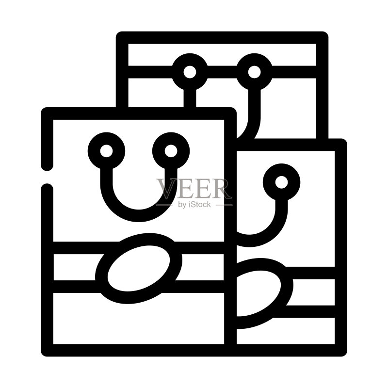 时尚手提包线条图标矢量图图标素材