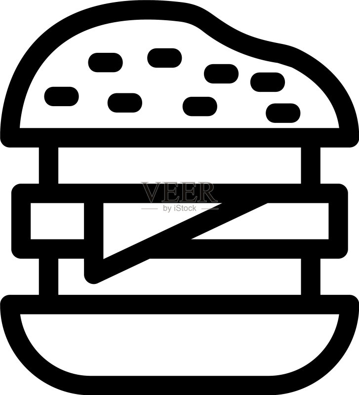 汉堡图标或标志图标素材