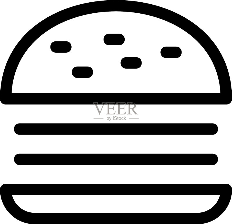 汉堡图标或标志图标素材