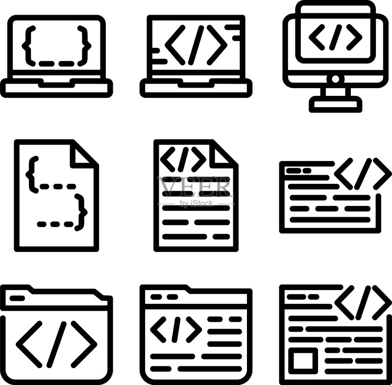 编码图标或logo孤立符号图标素材