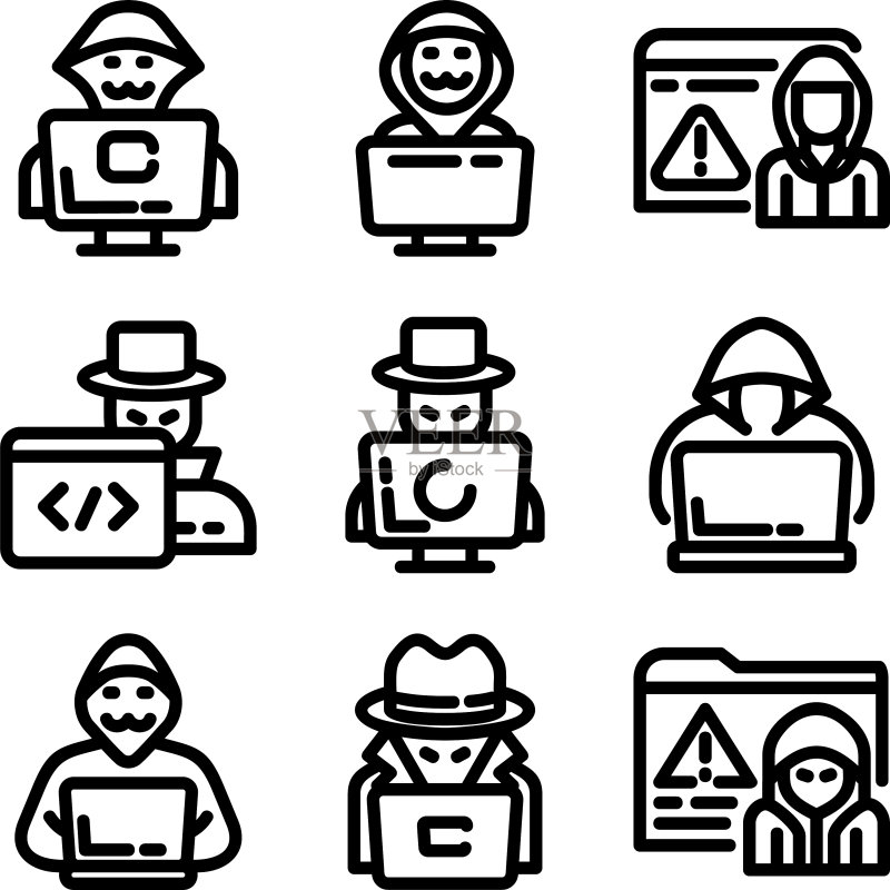 黑客图标或Logo图标素材