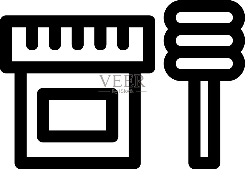 蜂蜜勺图标或logo独立标志图标素材