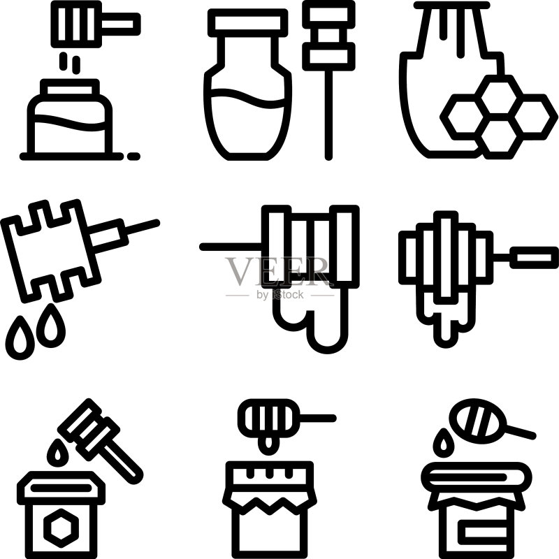 蜂蜜勺图标或logo独立标志图标素材