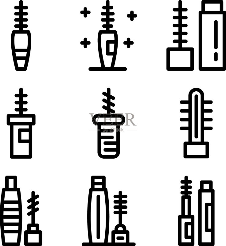 睫毛膏图标或logo隔离符号图标素材