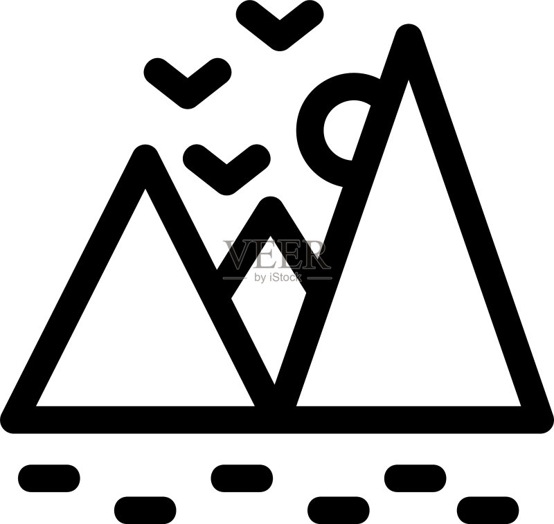 独立山脉图标或标志图标素材