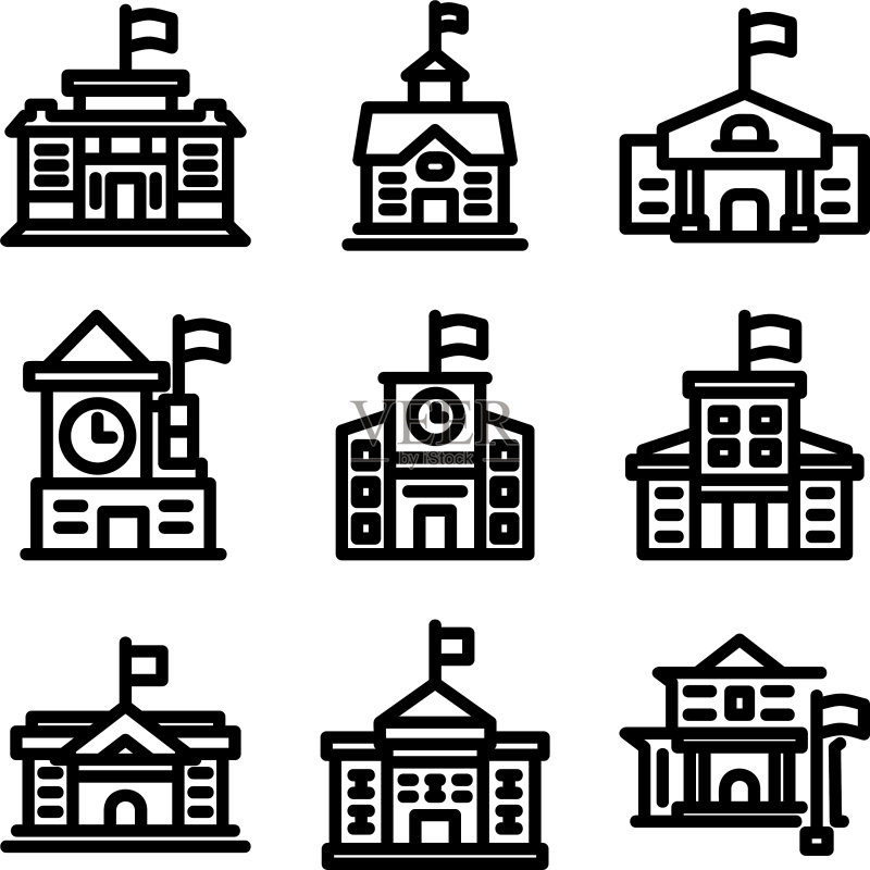学校图标或标志隔离符号图标素材
