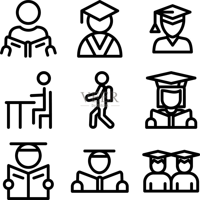 学生图标或logo孤立标志符号图标素材