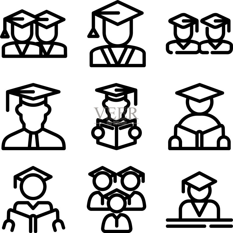 学生图标或logo孤立标志符号图标素材