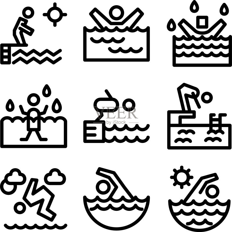 游泳图标或Logo图标素材