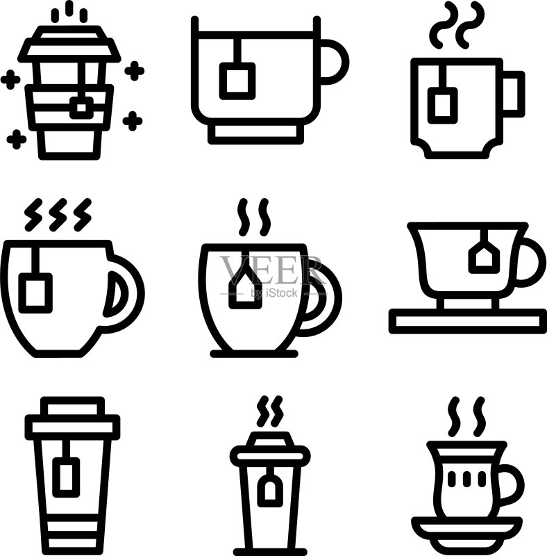 茶杯图标或logo独立标志符号图标素材