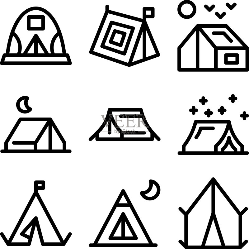 帐篷图标或Logo独立标志符号图标素材