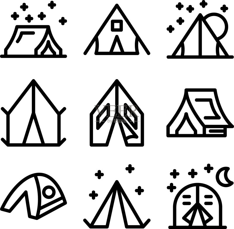 帐篷图标或Logo独立标志符号图标素材