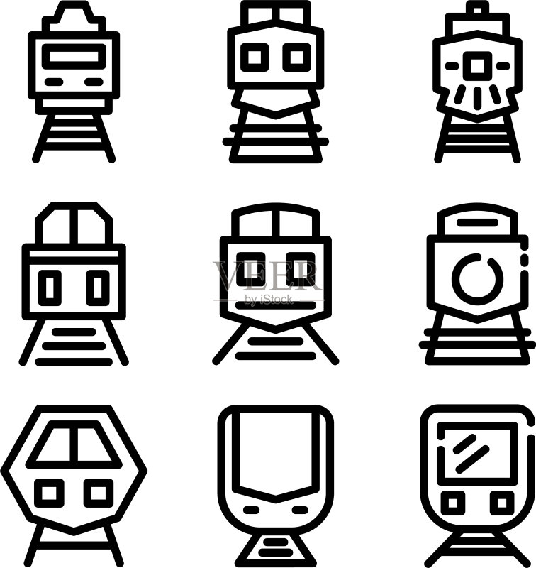 火车图标或Logo标志符号图标素材