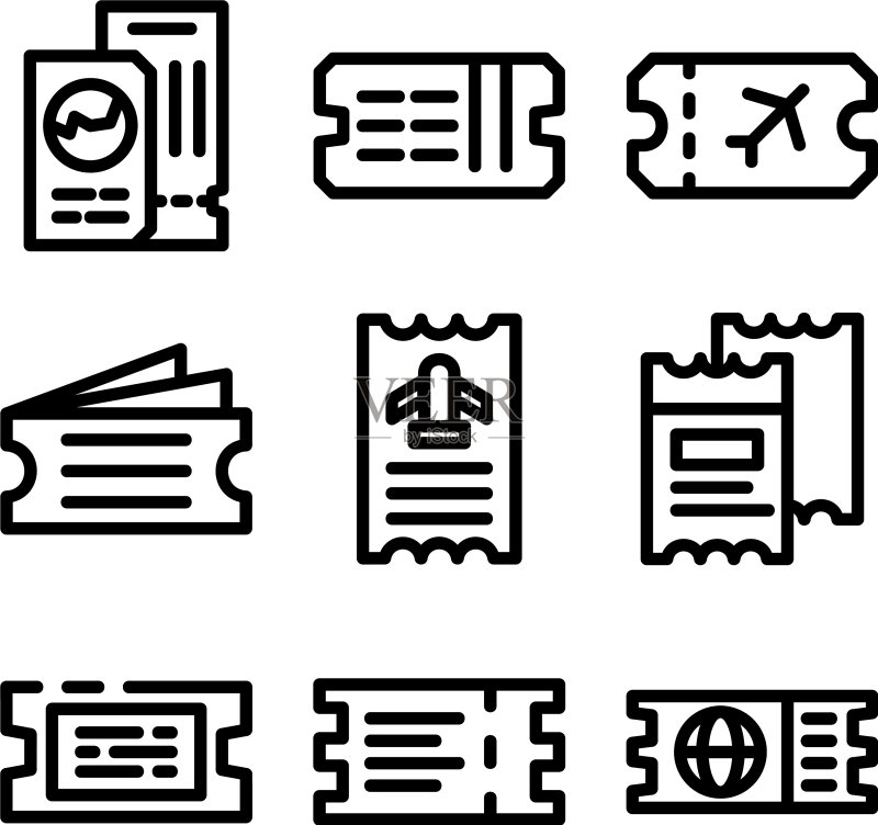 旅行票据图标或logo图标素材