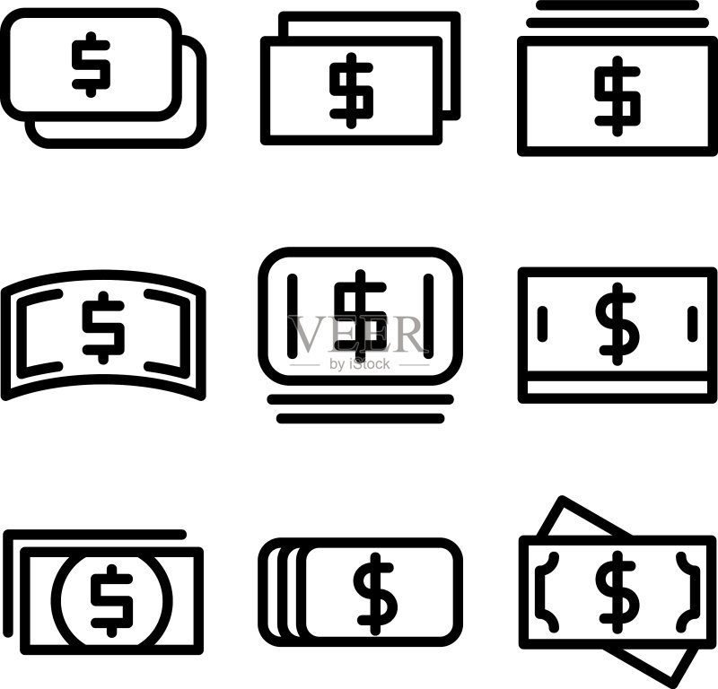 现金图标或标志孤立标志符号图标素材