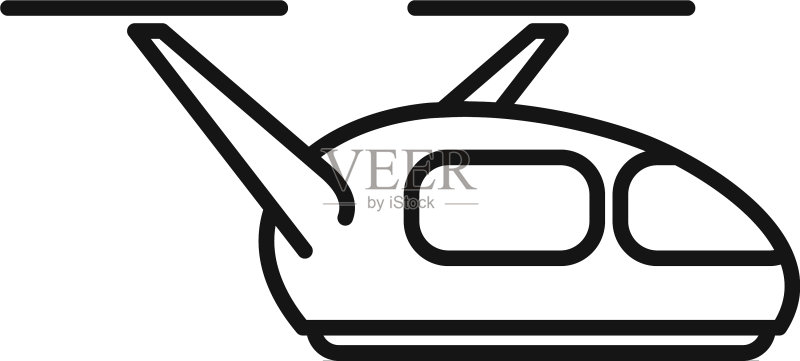 智能无人驾驶出租车图标轮廓样式图标素材